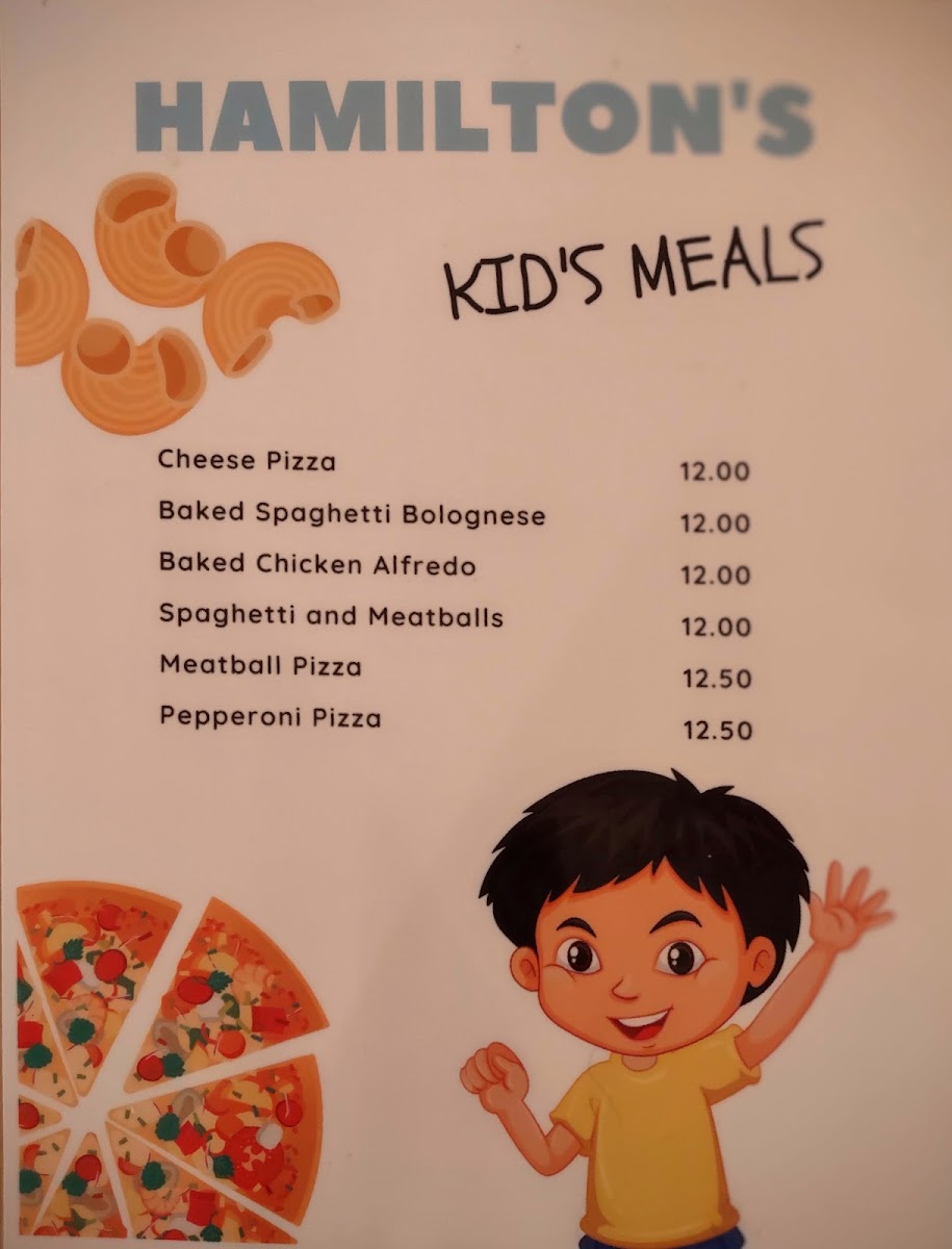 Hamilton's Bistro menu board