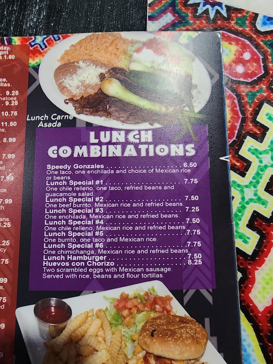 Los Mayas Mexican Grill Piedmont menu board