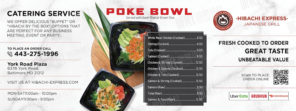 Hibachi Express Japanese Grill menu board