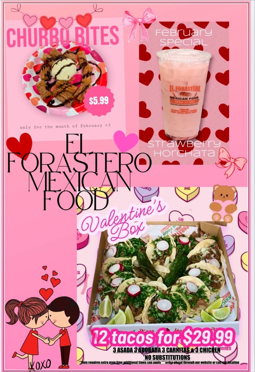 El Forastero Mexican Food menu board