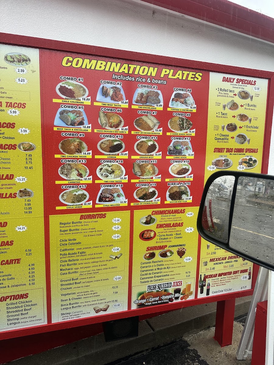 El Forastero Mexican Food menu board