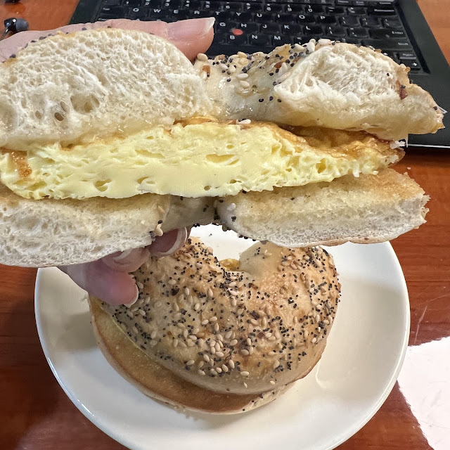 Egg and Cheese Everything Bagel