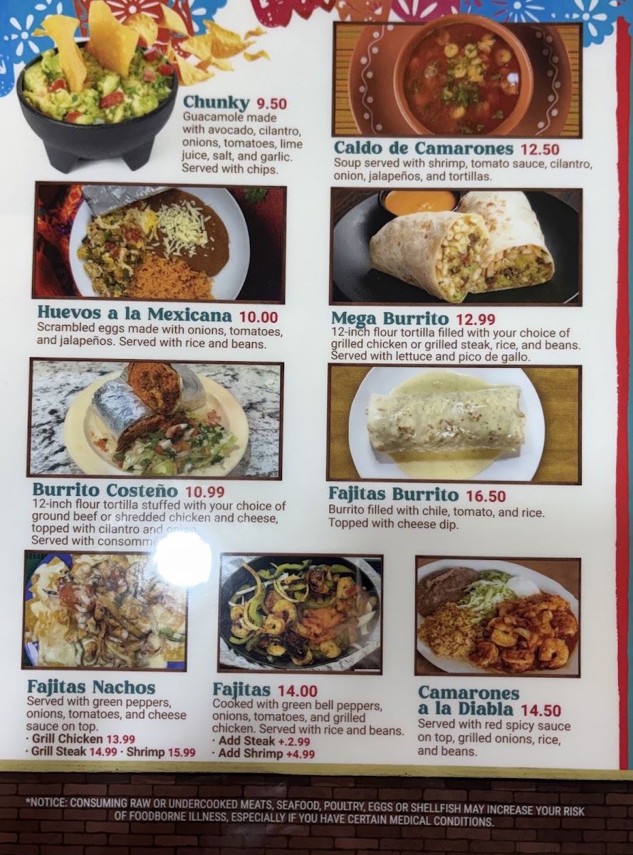 Sazon de Abuela menu board