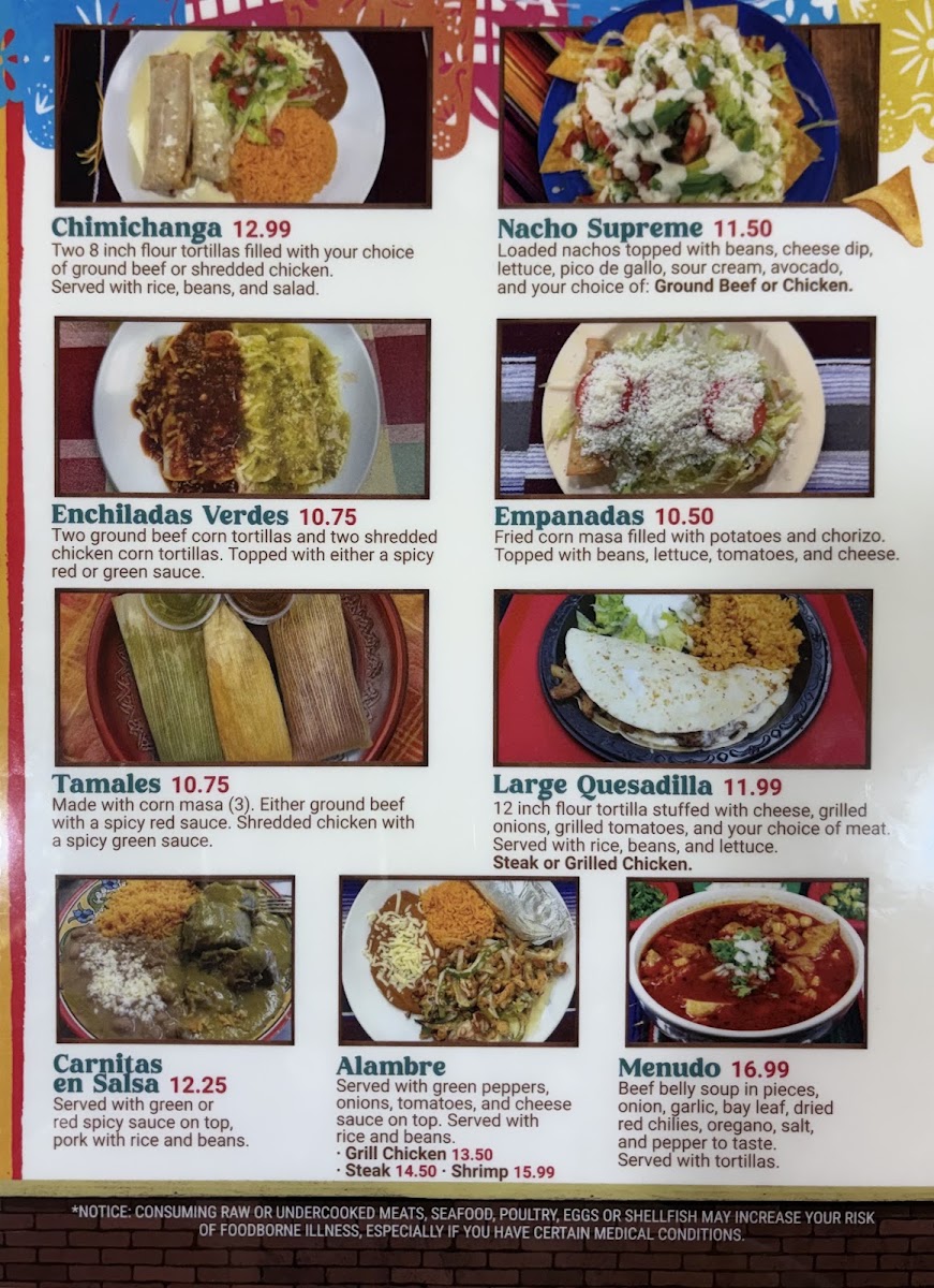 Sazon de Abuela menu board