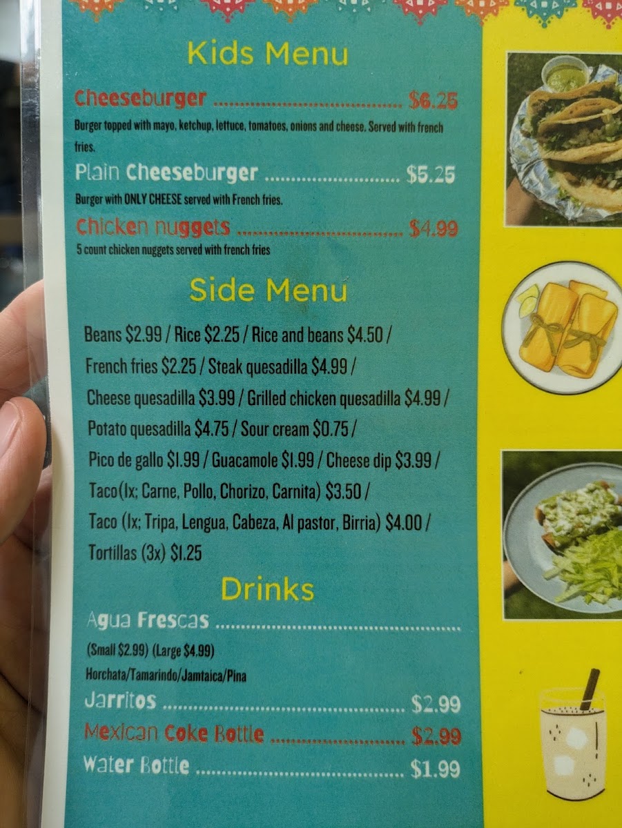 Sazon de Abuela menu board