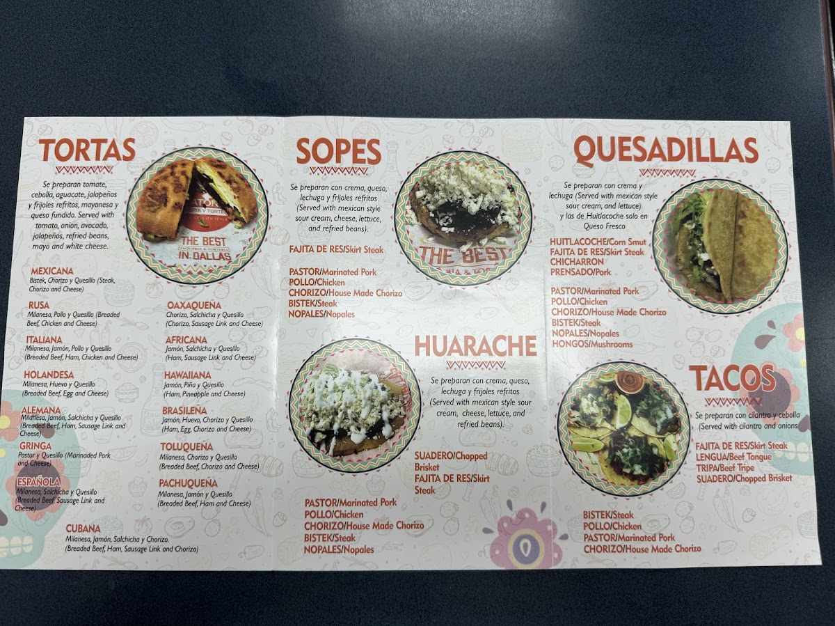 El Atoron menu board