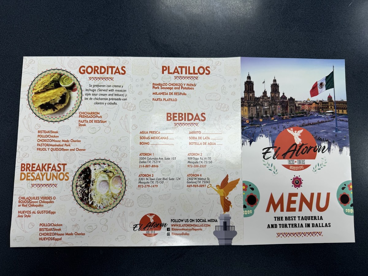 El Atoron menu board