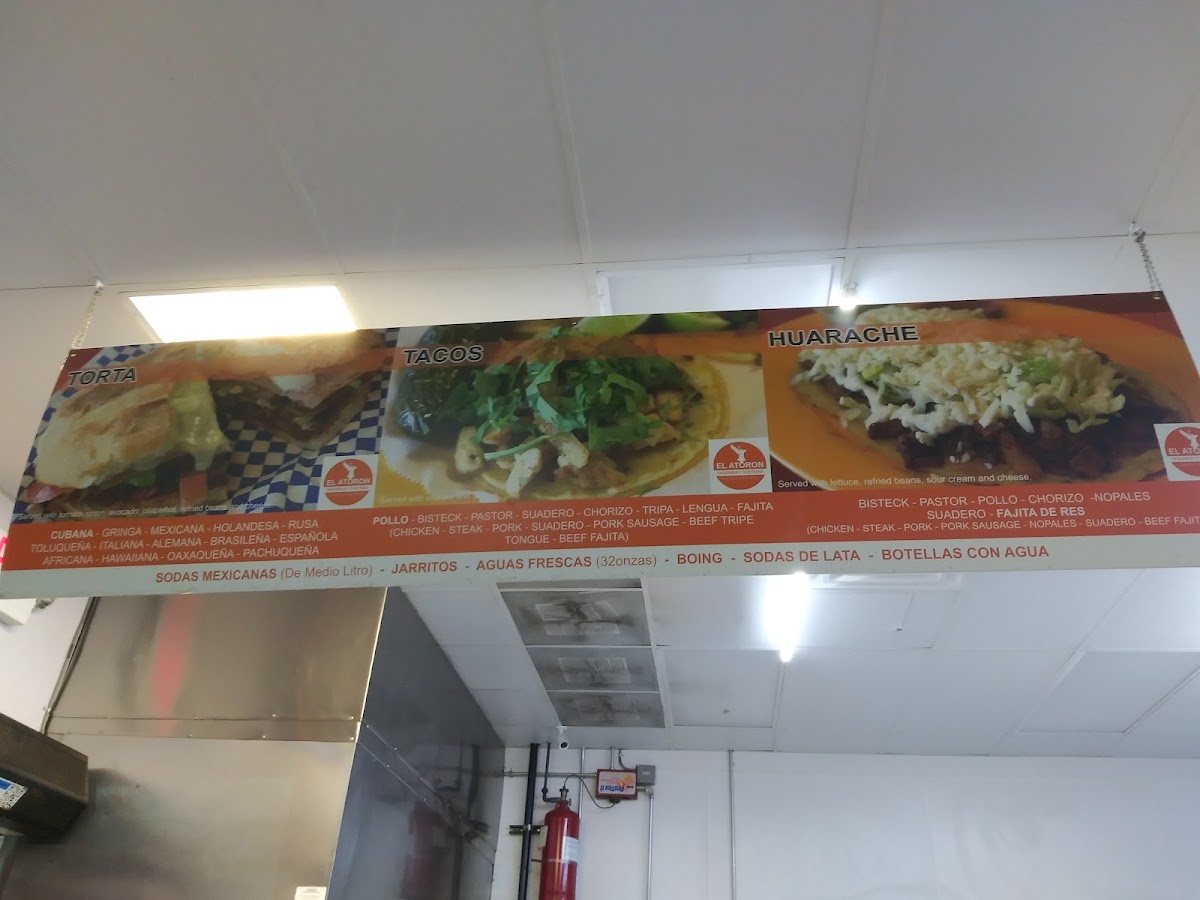 El Atoron menu board