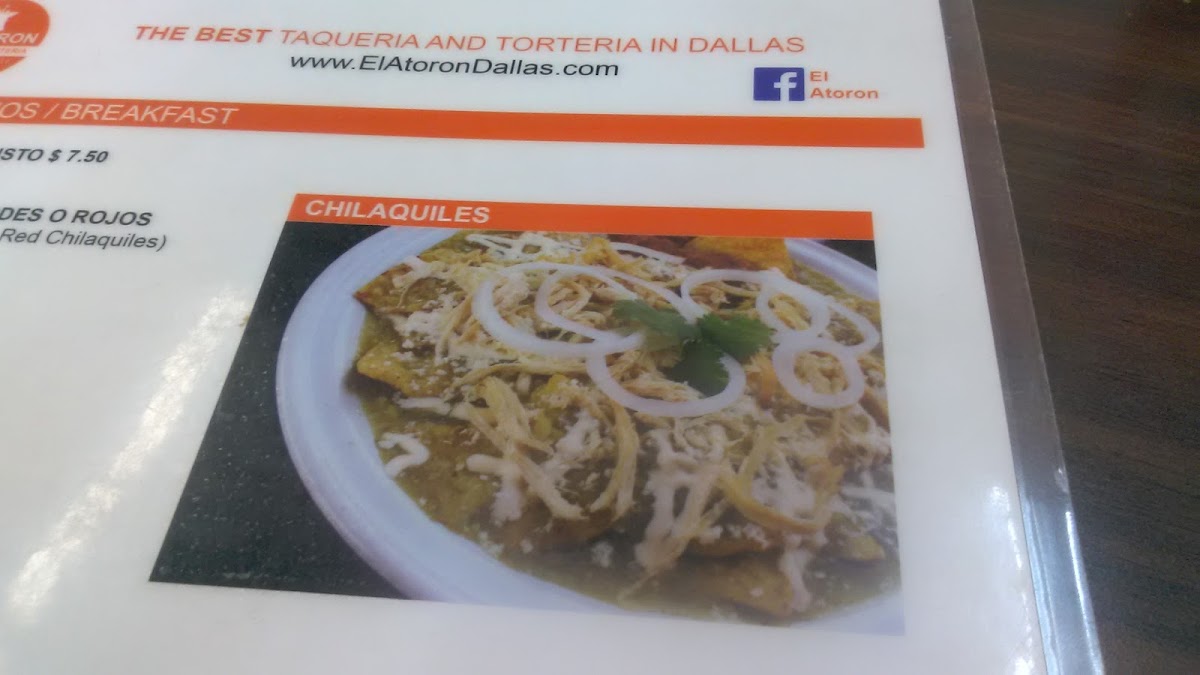 El Atoron menu board
