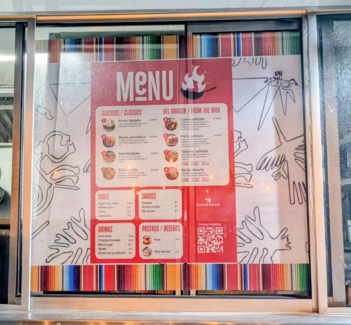 Don Beli Peruvian Food menu board
