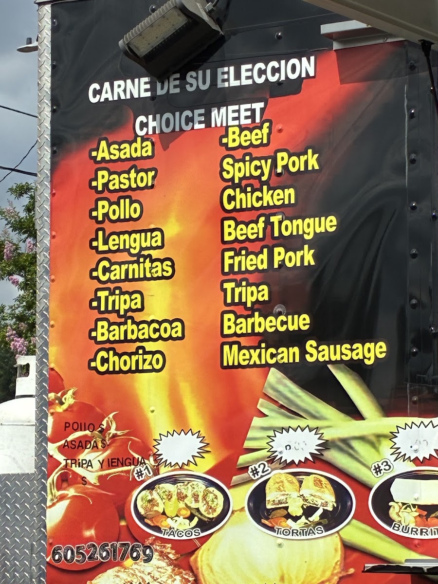 Taqueria Express #1 Food Truck menu board