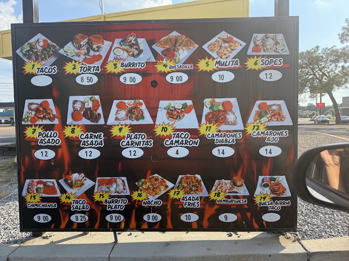 Taqueria Express #1 Food Truck menu board