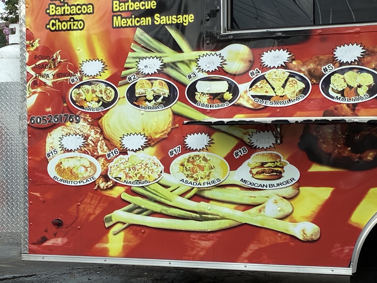 Taqueria Express #1 Food Truck menu board