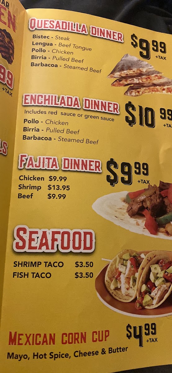 Mi Casa menu board