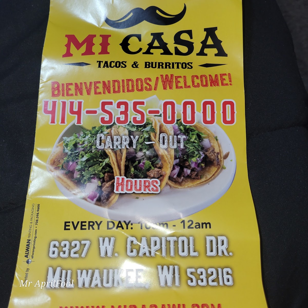 Mi Casa menu board
