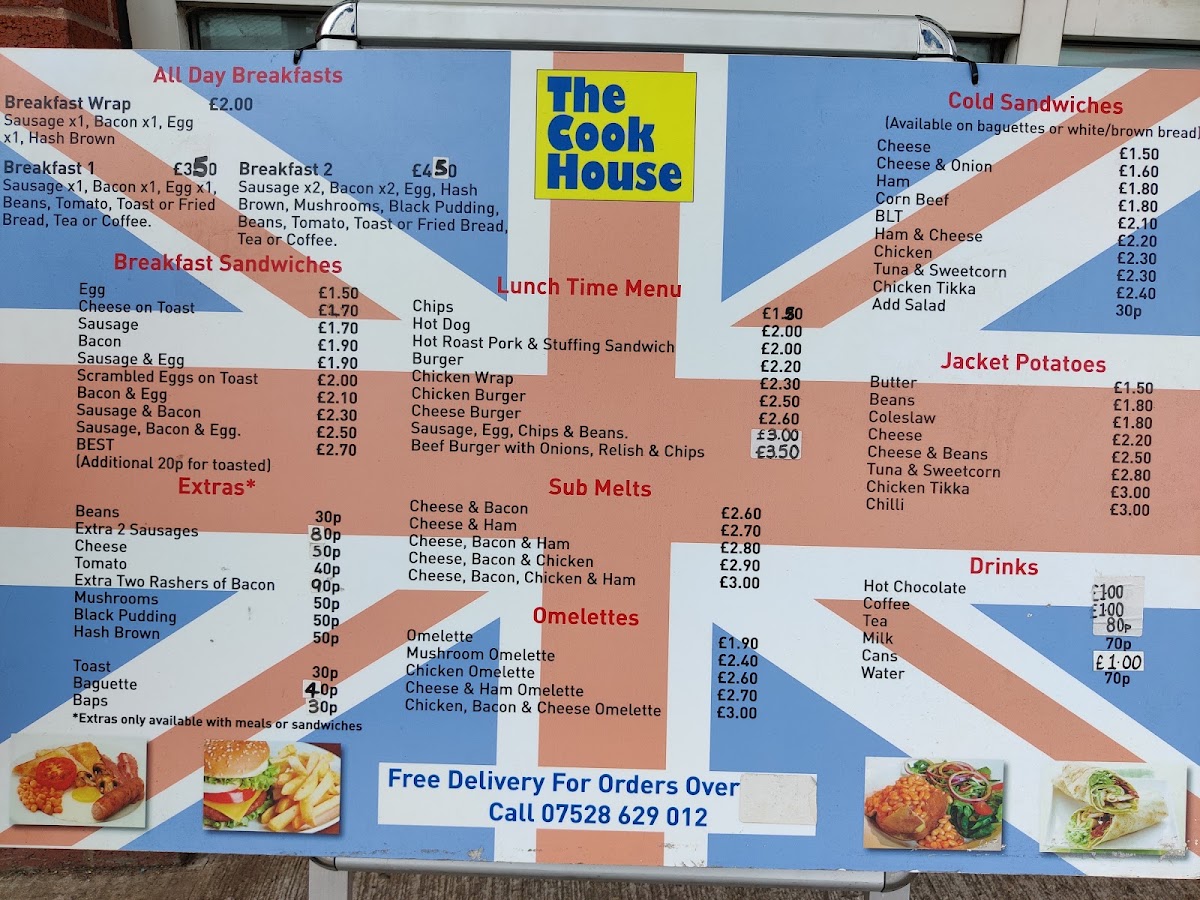 Cook House Cafe menu board