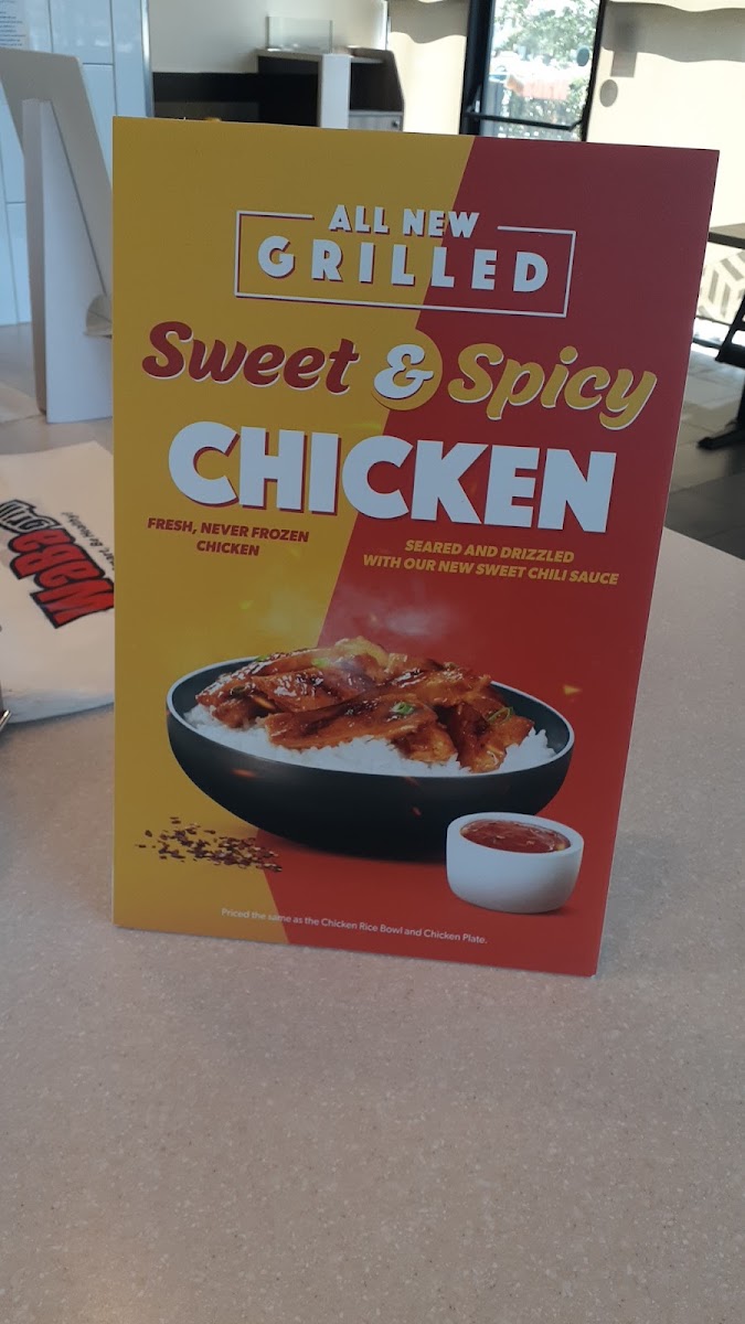 WaBa Grill menu board