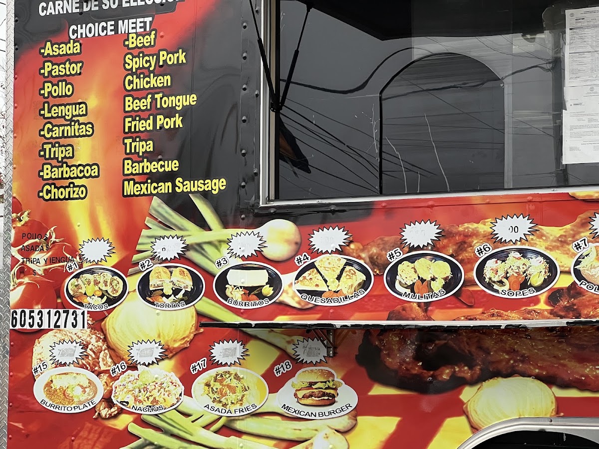 Mexican Food Truck menu board