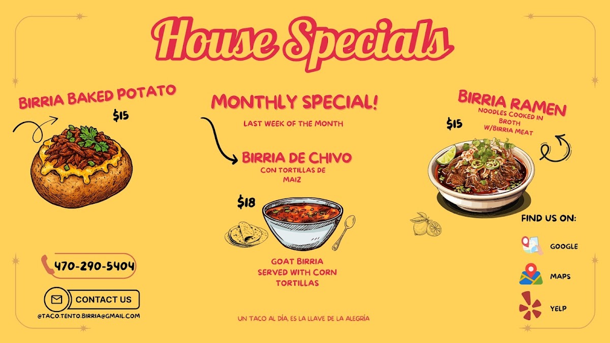 TacoTento menu board