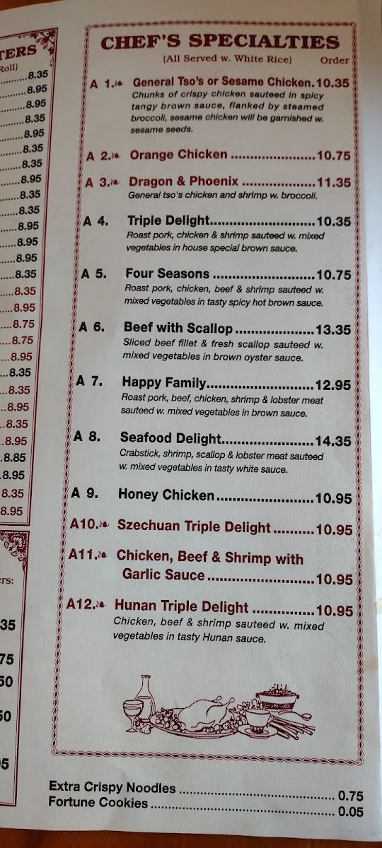 China Chef menu board