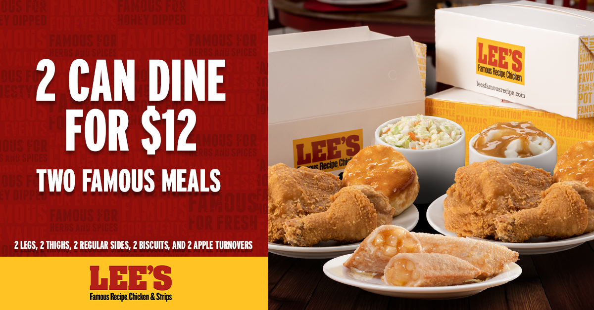 Lee's Famous Recipe Chicken menu board