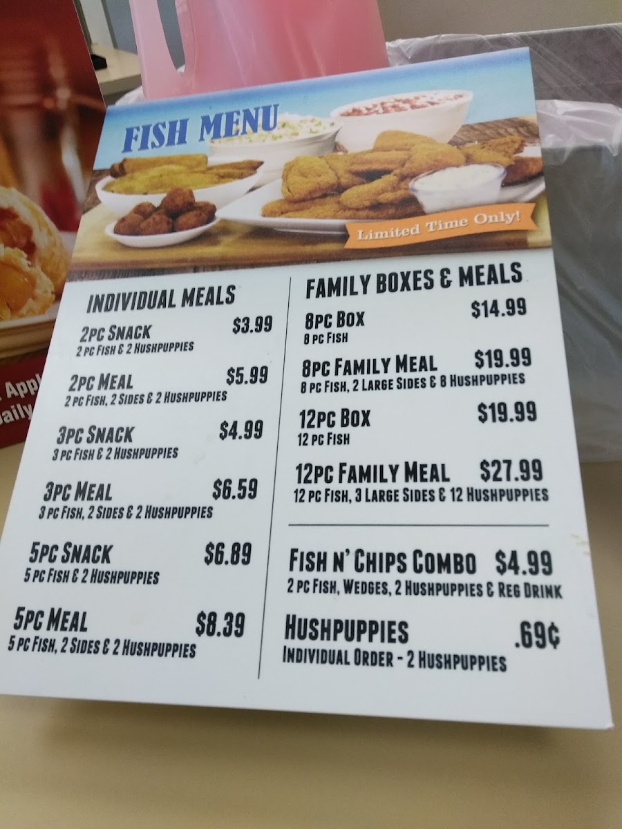 Lee's Famous Recipe Chicken menu board