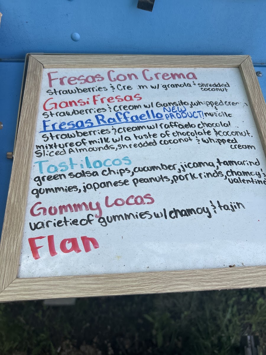 Taqueria Hidalguense menu board