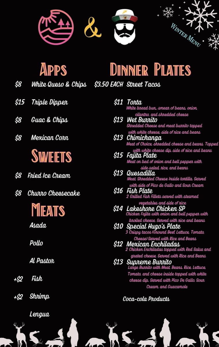 Lakeshore Bites & Brews menu board