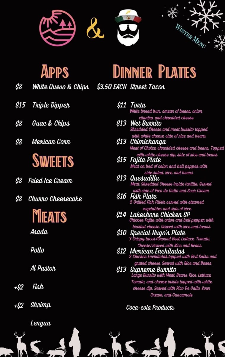 Lakeshore Bites & Brews menu board
