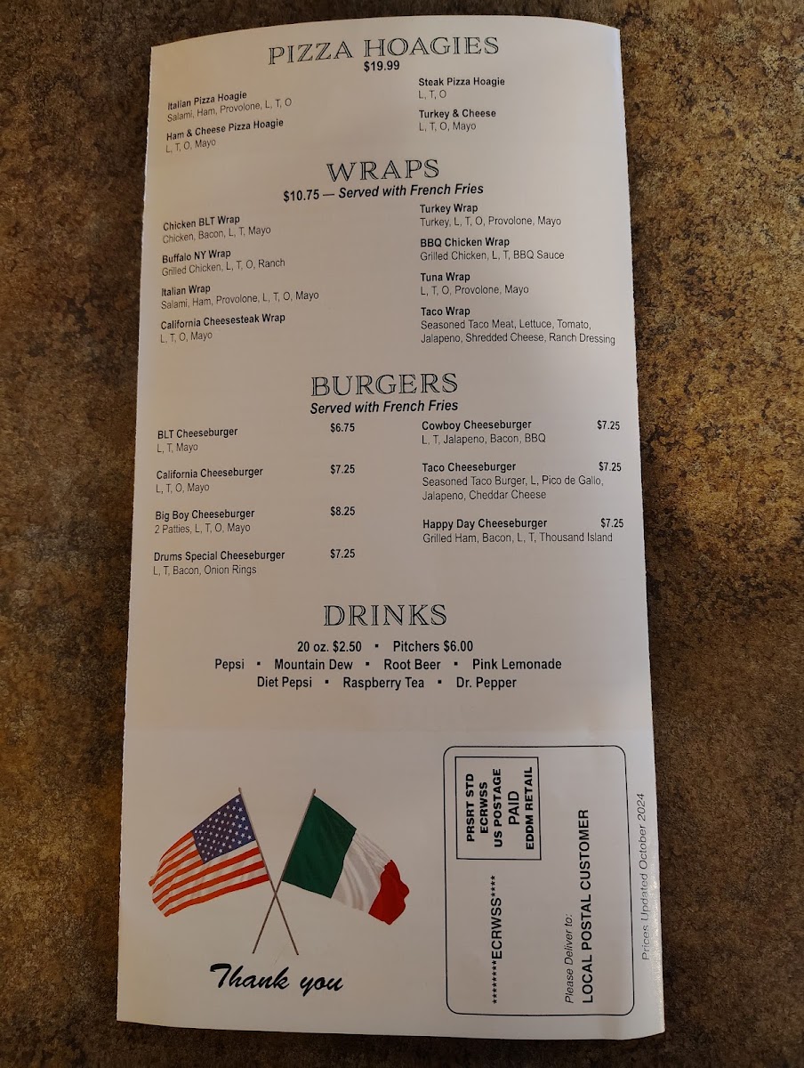 Taste Of Little Italy menu board