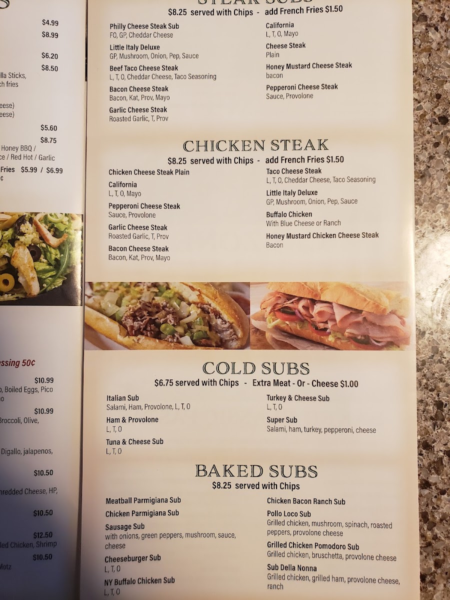 Taste Of Little Italy menu board