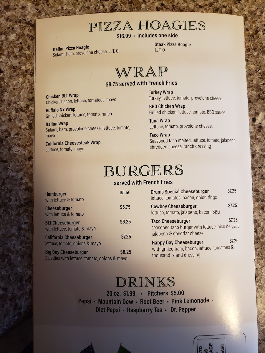 Taste Of Little Italy menu board