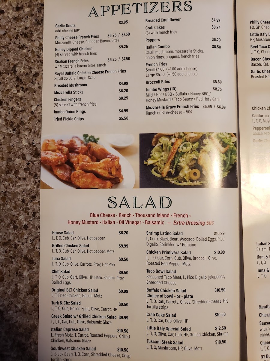 Taste Of Little Italy menu board