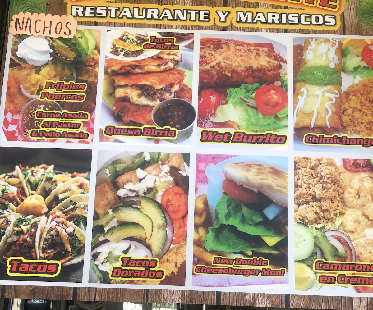 Tierra Caliente Restaurant menu board