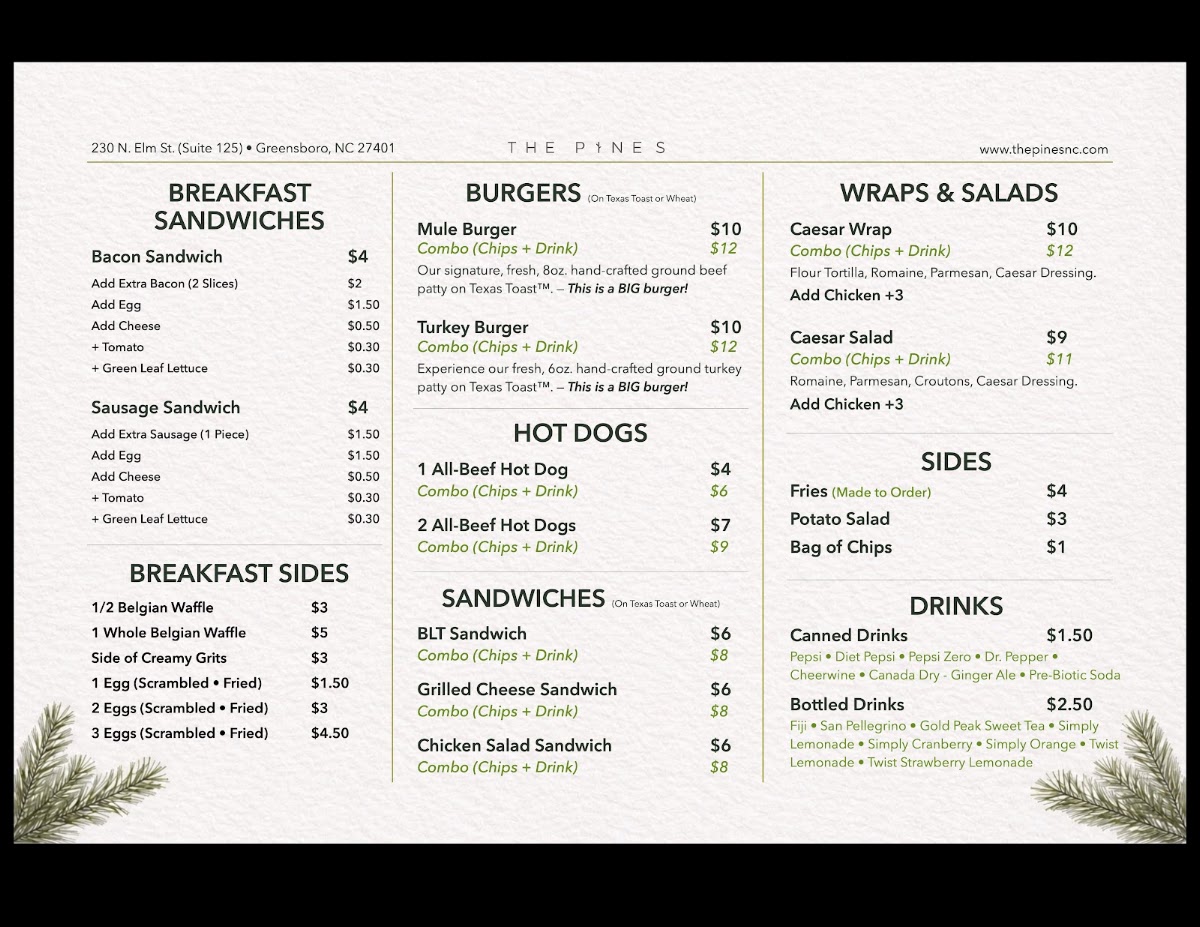 Café 13 menu board