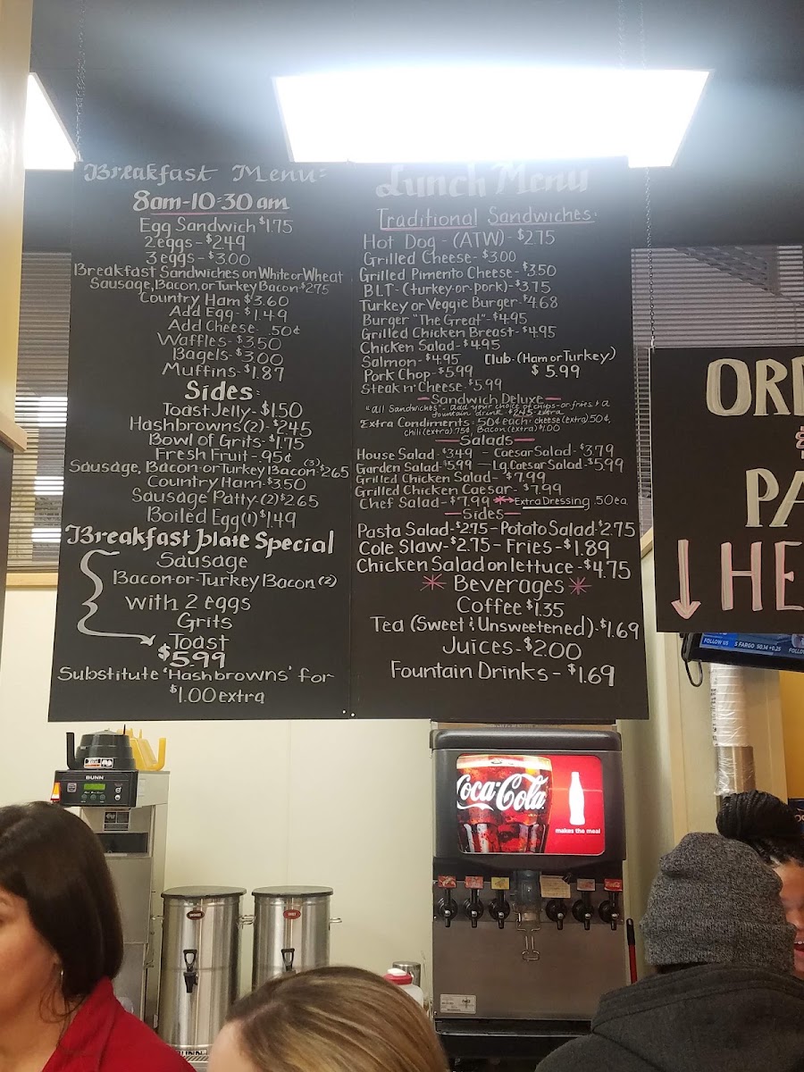 Café 13 menu board