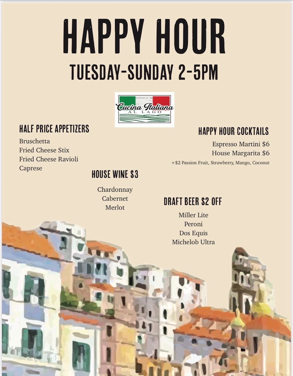 Cucina Italiana Al Lago menu board