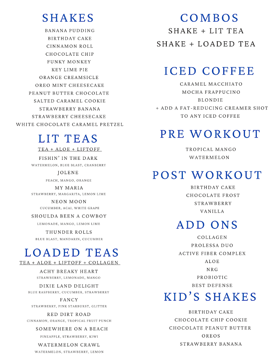 The Beacon menu board