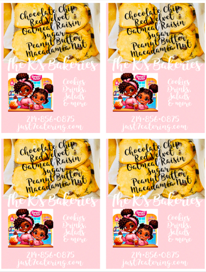 Just 7 Caters menu board