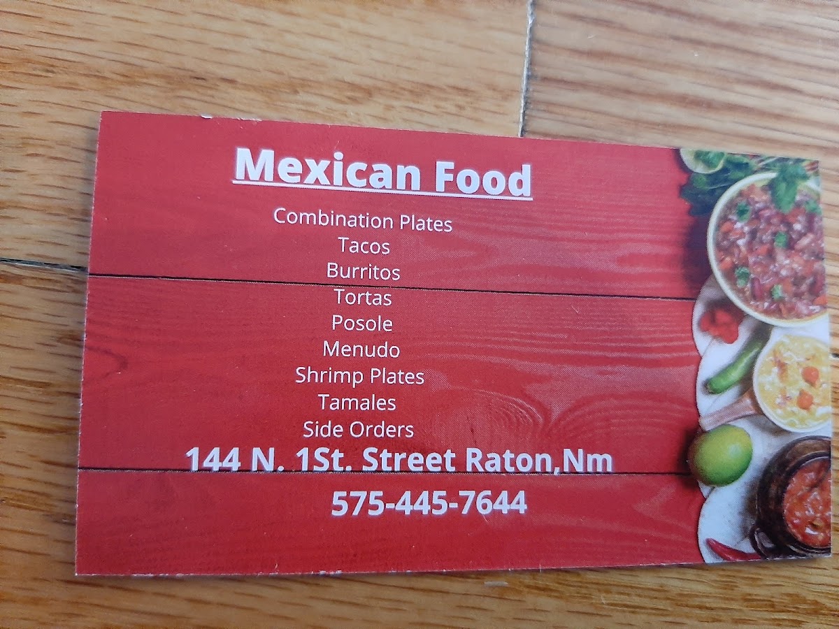 Los Chanquis Mexican & Seafood menu board