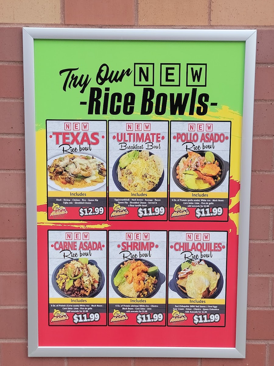 Abelardo’s Mexican Fresh menu board