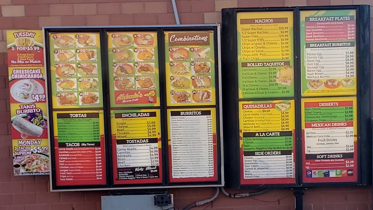 Abelardo’s Mexican Fresh menu board