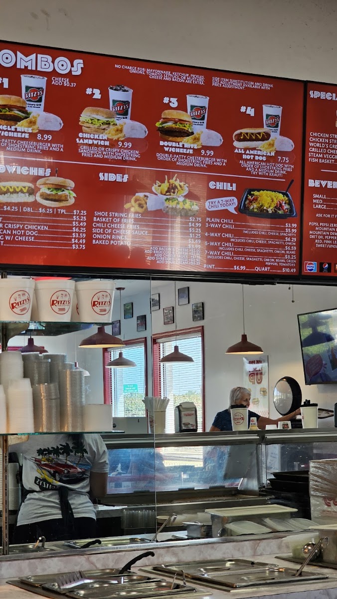 Ritzy's menu board