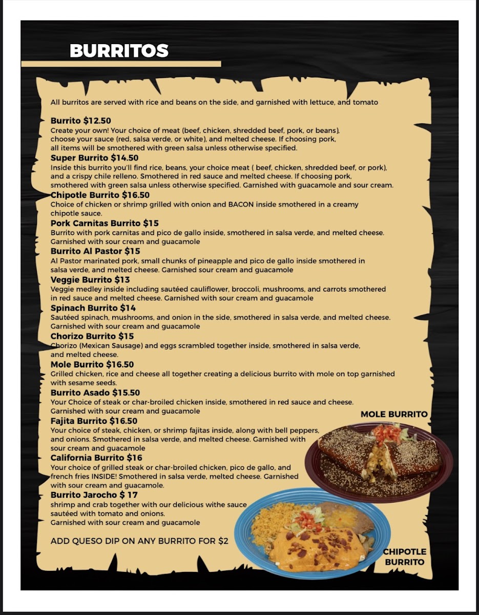 El Camino Restaurant menu board