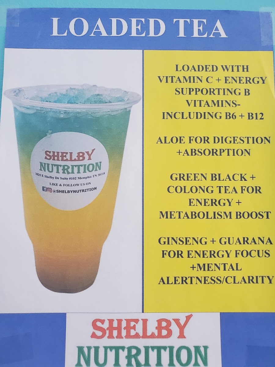 SHELBY NUTRITION menu board