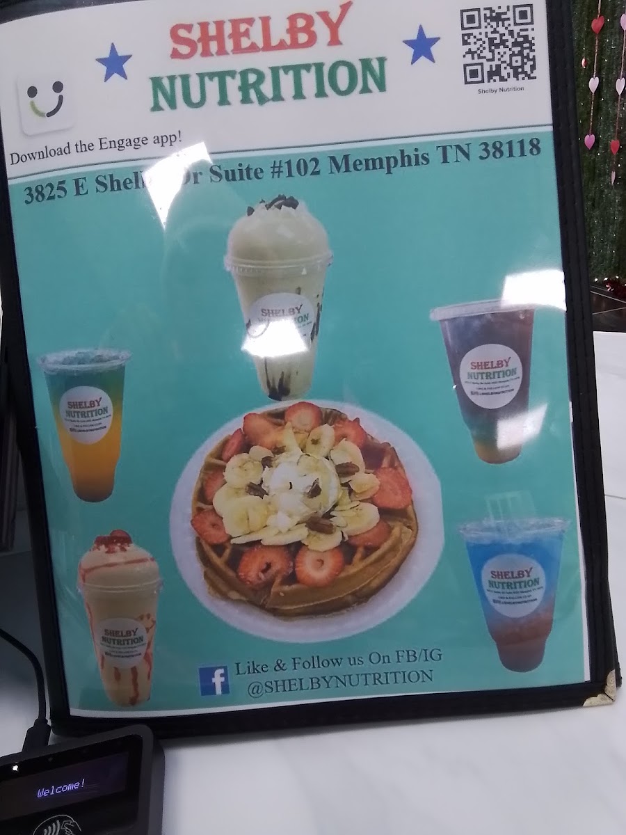 SHELBY NUTRITION menu board