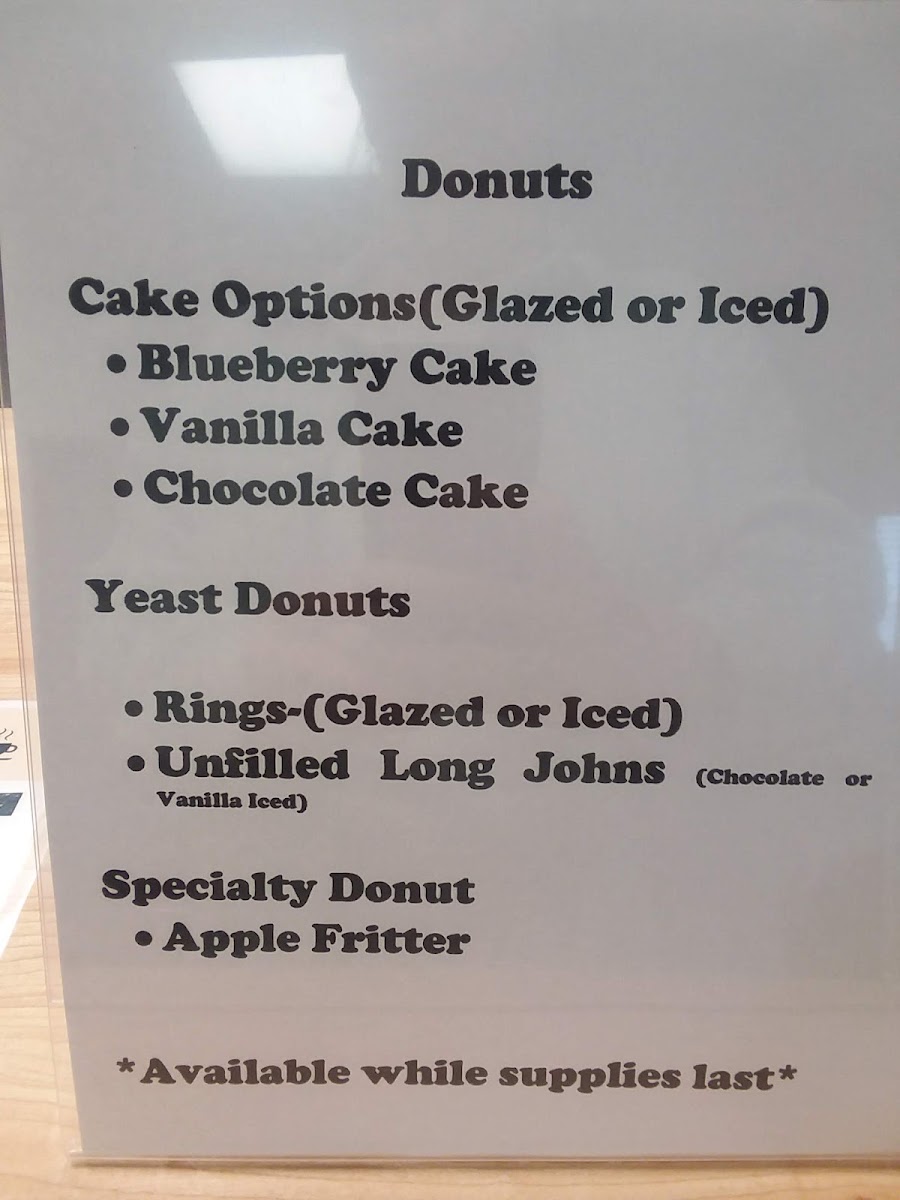 Sweet Annie's Coffee and Bakery Co. menu board