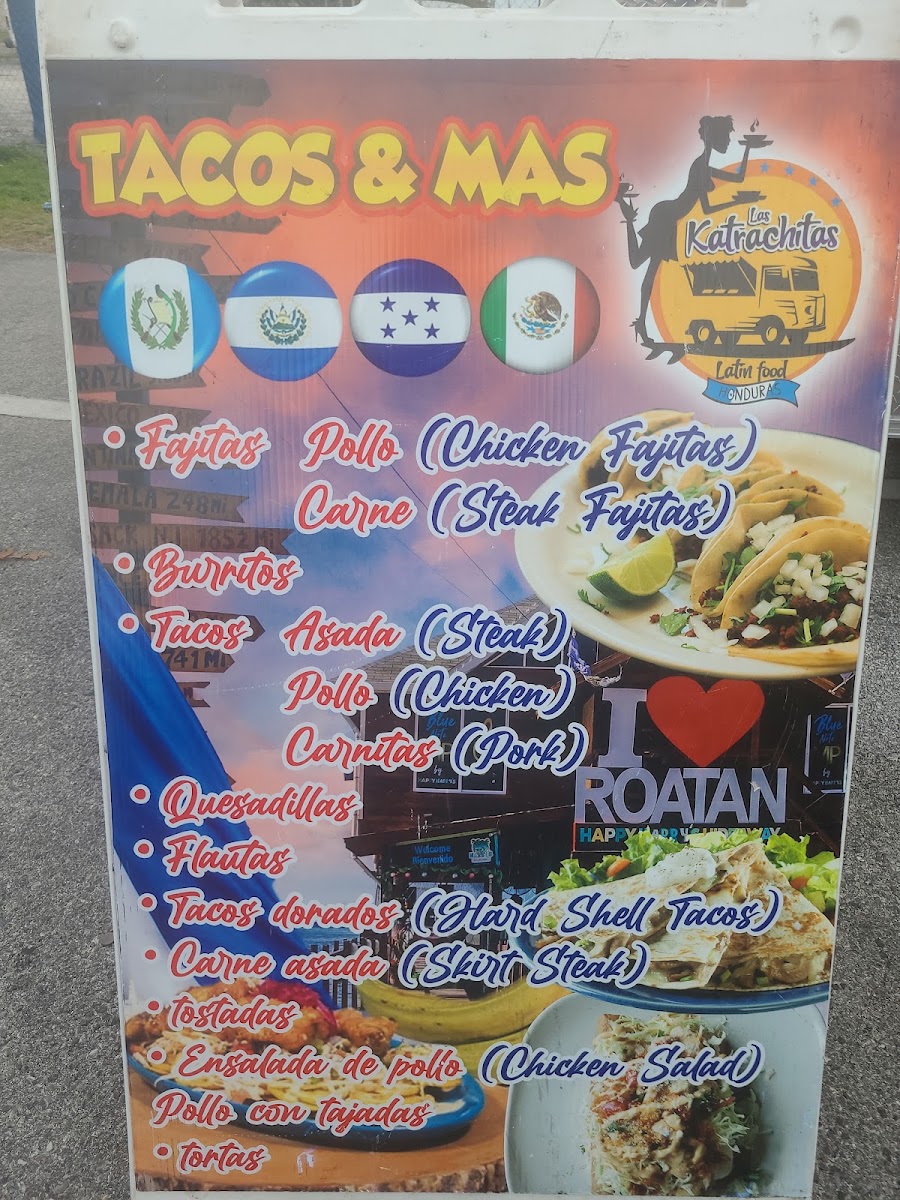 Las Katrachitas menu board