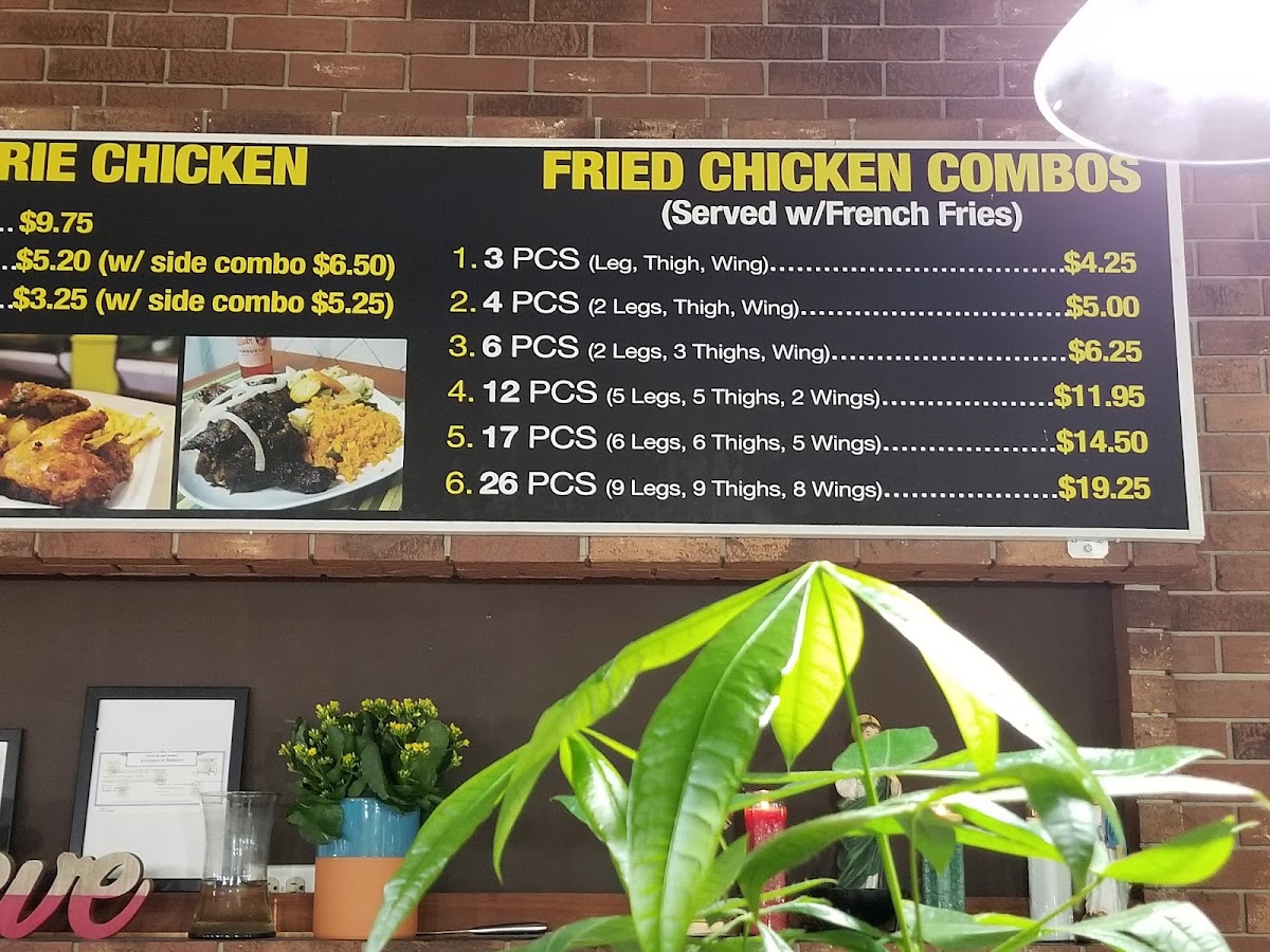 John's Fried Chicken menu board