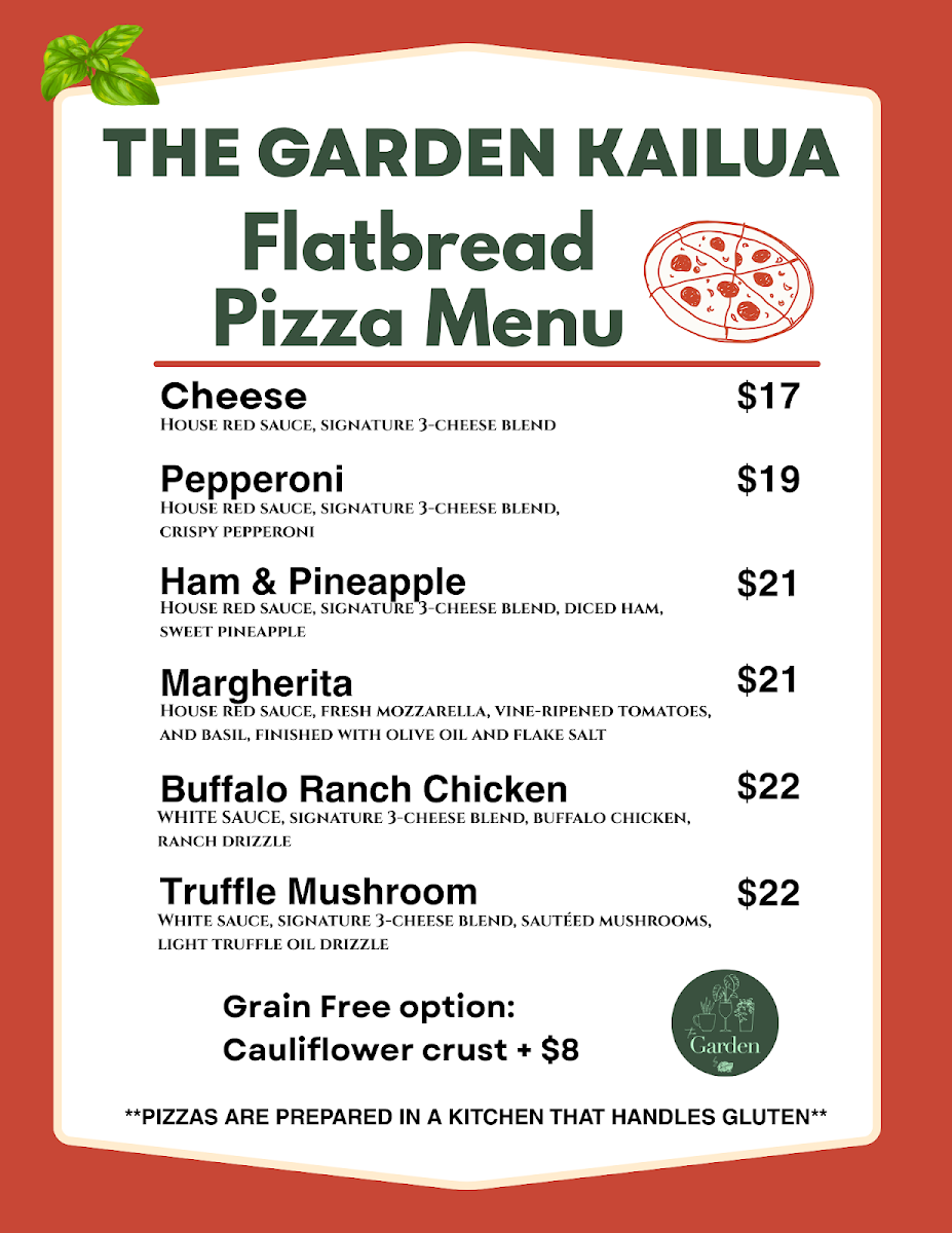 The Garden at Boardroom menu board